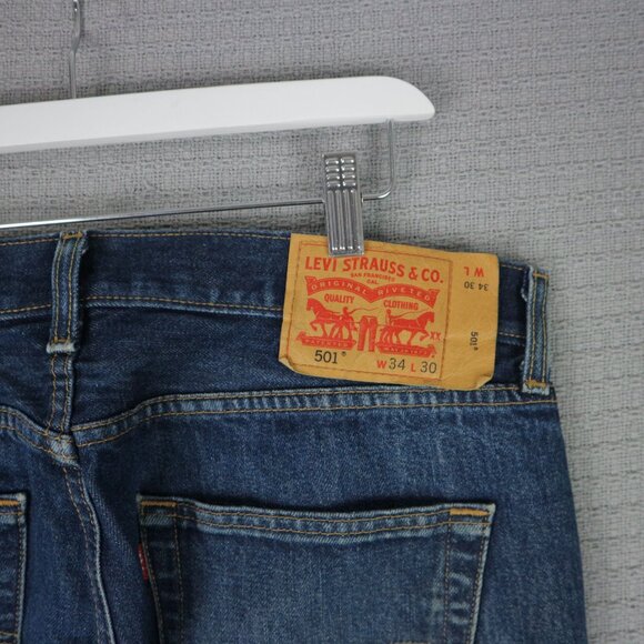 Levi's 501 Denim Faded Wash Classic Straight Cut 34x30 - Picture 8 of 8